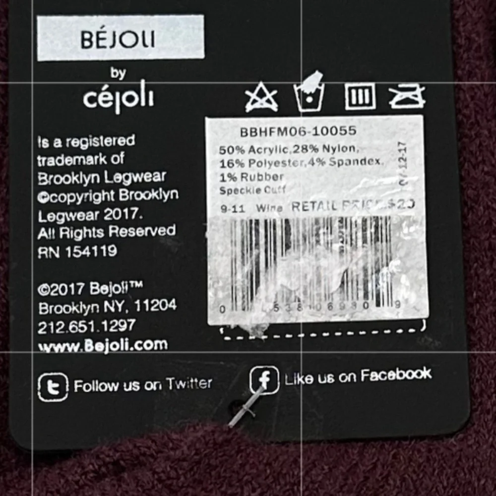 Bejoli Speckle Cuff Crew Boot Topper - Wine
